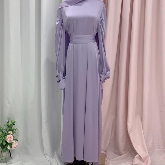 Modest Ramadan Eid Maxi Dress Purple - Picture 4 of 4